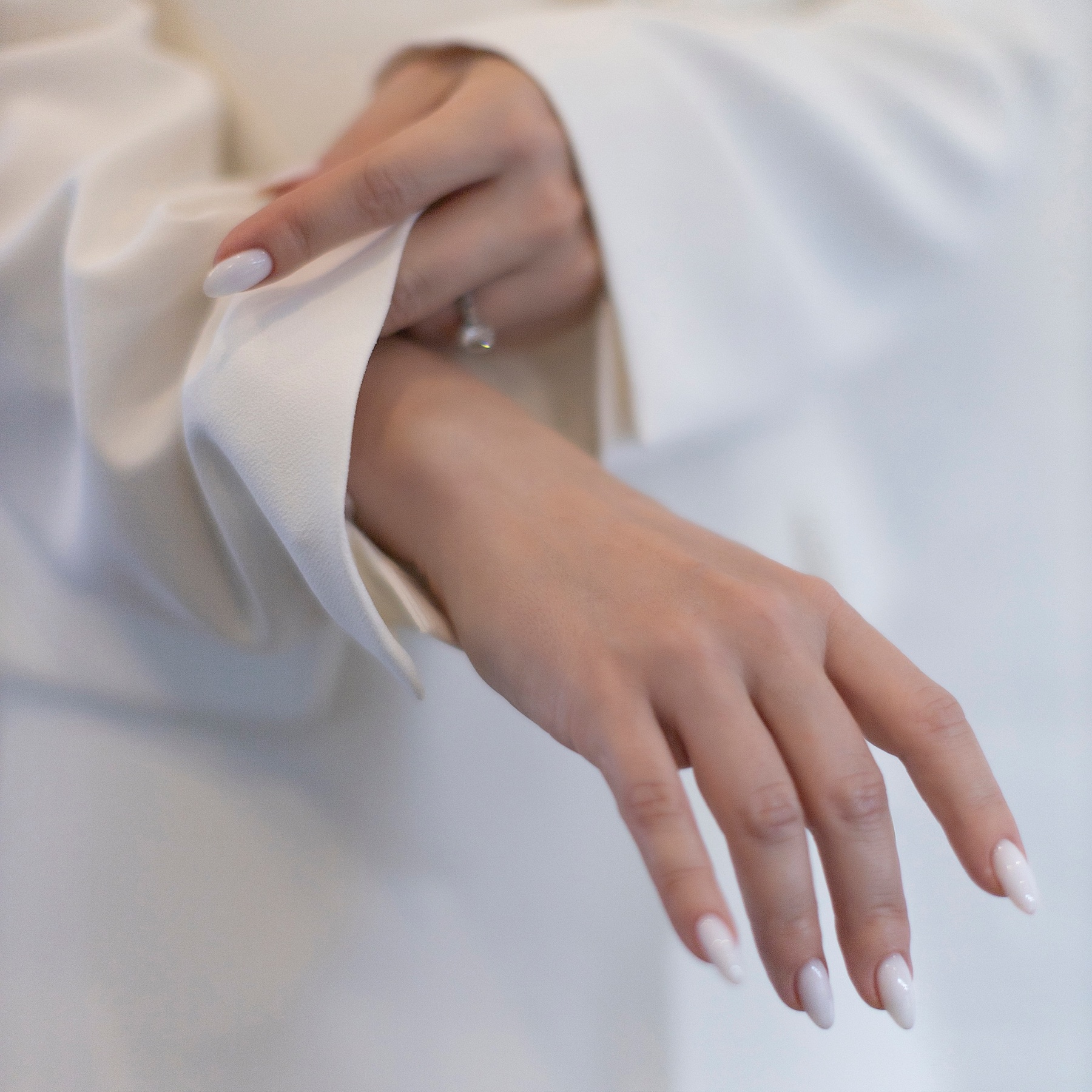 Soft pearl manicure detail